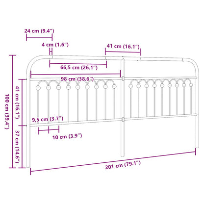 Ersatz-Kopfteil Metall Weiß 200 cm