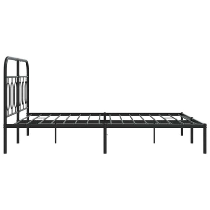 Bettgestell mit Kopfteil Metall Schwarz 150x200 cm