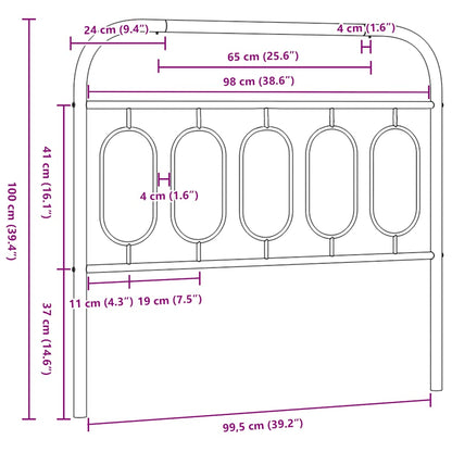 Ersatz-Kopfteil Metall Schwarz 100 cm