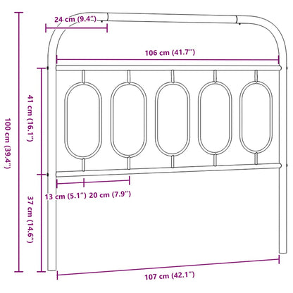 Ersatz-Kopfteil Metall Schwarz 107 cm