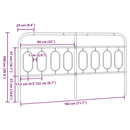 Ersatz-Kopfteil Metall Schwarz 183 cm