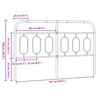 Ersatz-Kopfteil Metall Weiß 140 cm