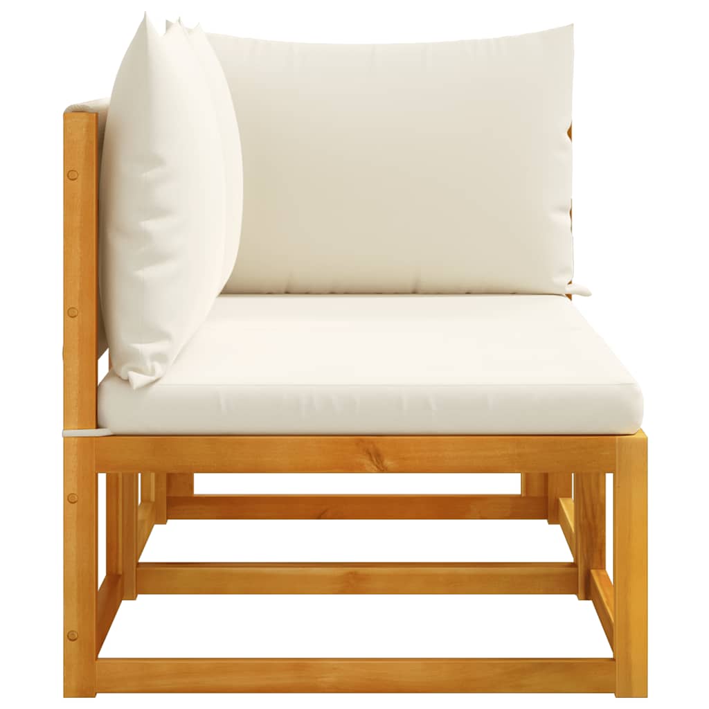 Gartensofa mit Kissen 2-Sitzer Holz Akazie & Seil