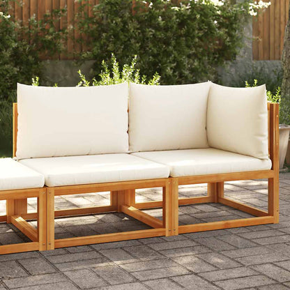 Gartensofa mit Kissen 2-Sitzer Holz Akazie & Seil