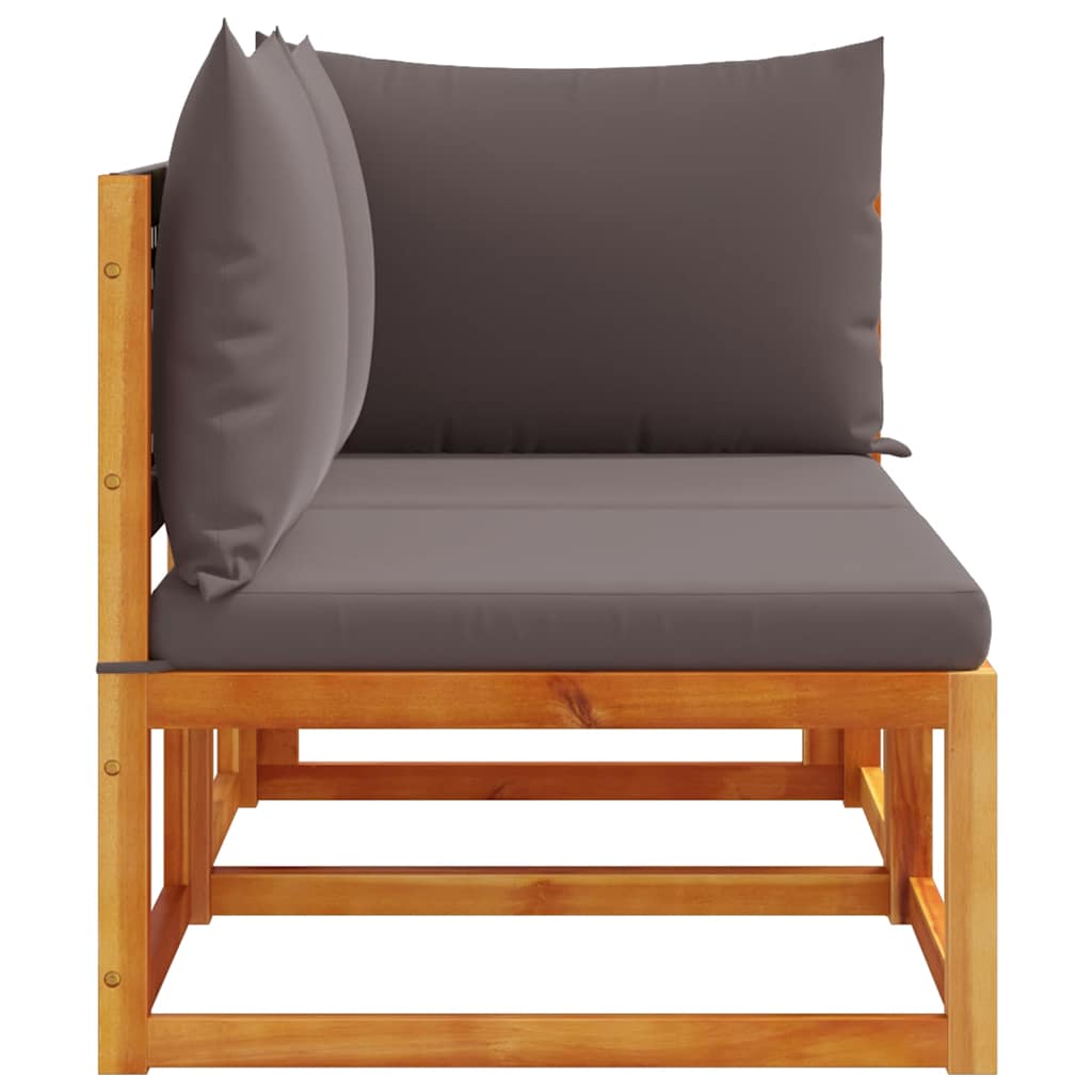 Gartensofa mit Kissen 2-Sitzer Holz Akazie & Rattan