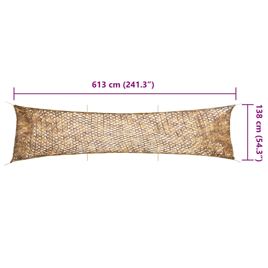 Tarnnetz mit Aufbewahrungstasche 613x138 cm Sandfarbe