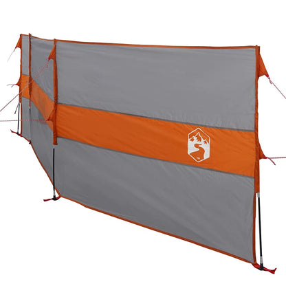 Camping-Windschutz Grau und Orange 490x123 cm Wasserdicht