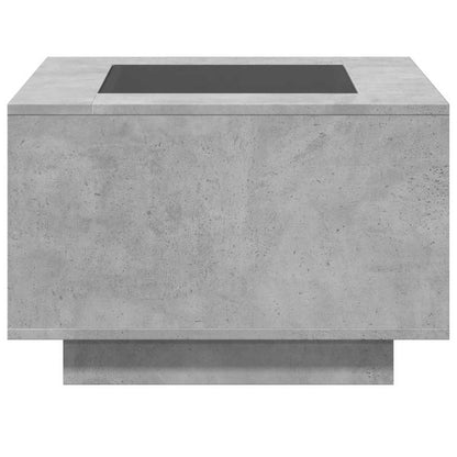 LED-Couchtisch Betongrau 60x60x40 cm Holzwerkstoff