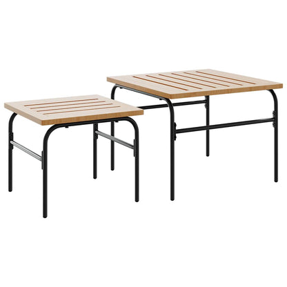 5-tlg. Balkonmöbel-Set mit Kissen Schwarz Stahl