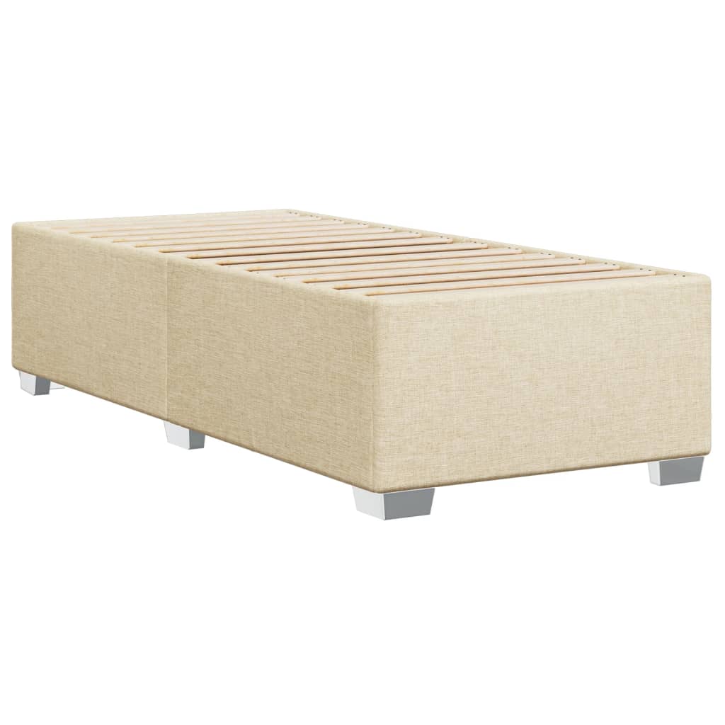 Bettgestell ohne Matratze Creme 90x190 cm Stoff