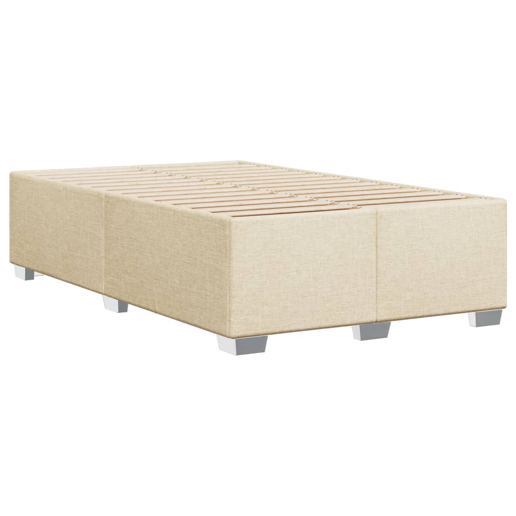 Bettgestell ohne Matratze Creme 120x190 cm Stoff