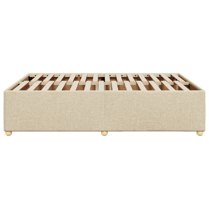 Bettgestell ohne Matratze Creme 140x190 cm Stoff