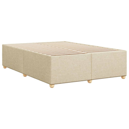 Bettgestell ohne Matratze Creme 140x190 cm Stoff