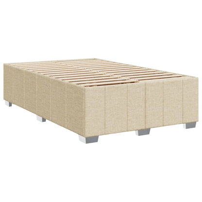 Bettgestell ohne Matratze Creme 120x200 cm Stoff