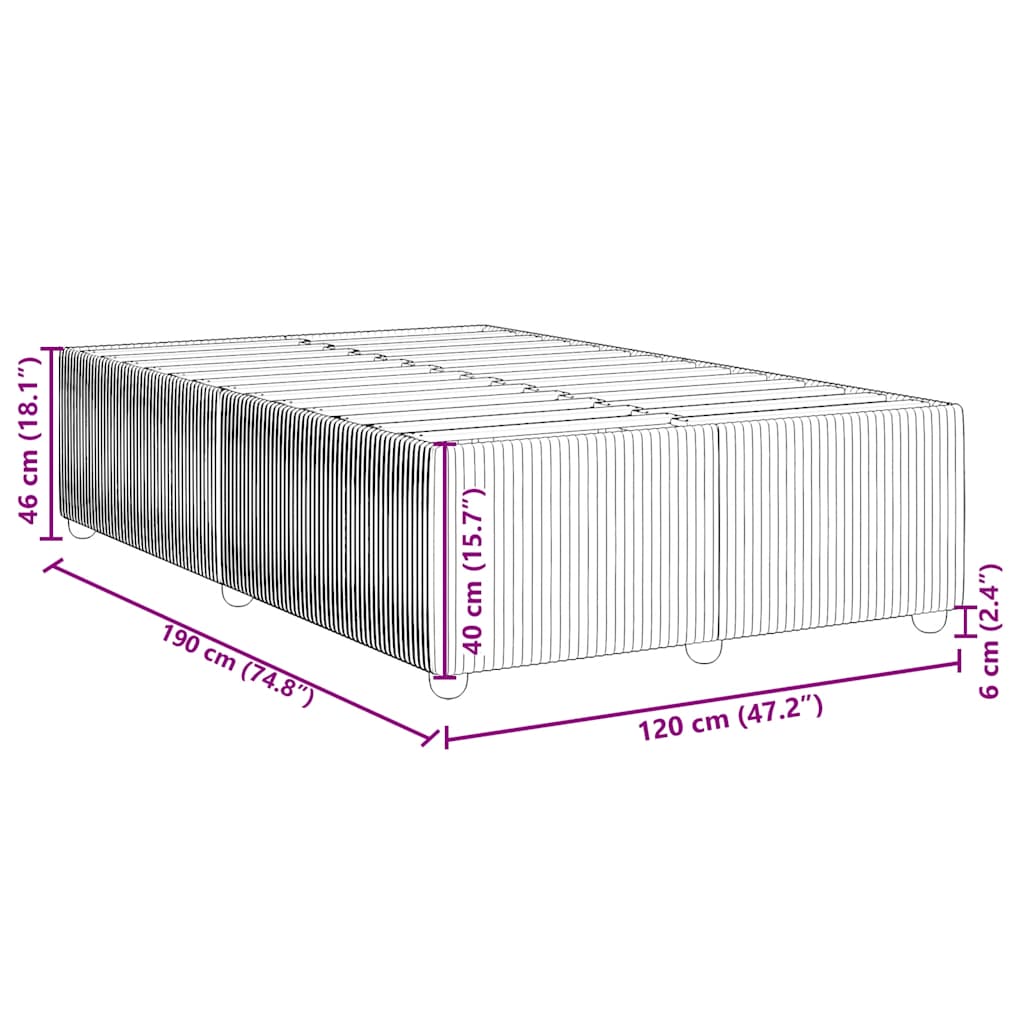 Bettgestell ohne Matratze Hellgrau 120x190 cm Stoff