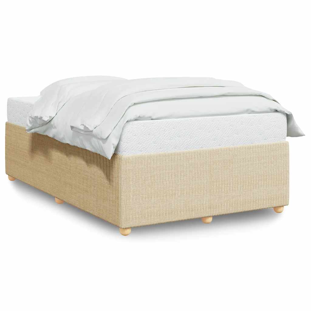 Bettgestell ohne Matratze Creme 120x190 cm Stoff
