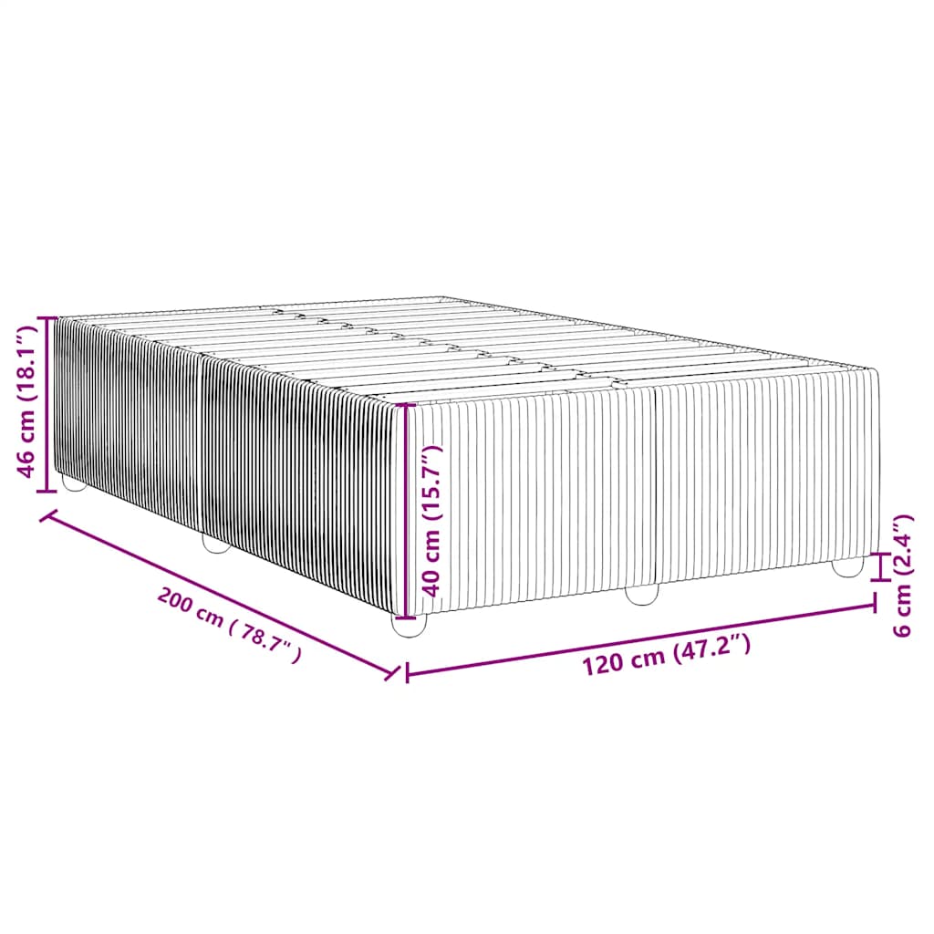 Bettgestell ohne Matratze Taupe 120x200 cm Stoff