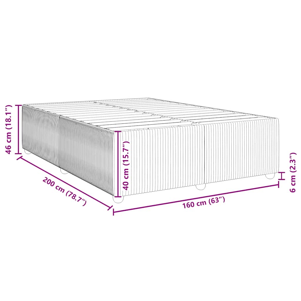 Bettgestell ohne Matratze Schwarz 160x200 cm Stoff