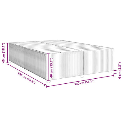 Bettgestell ohne Matratze Dunkelgrau 140x190 cm Samt