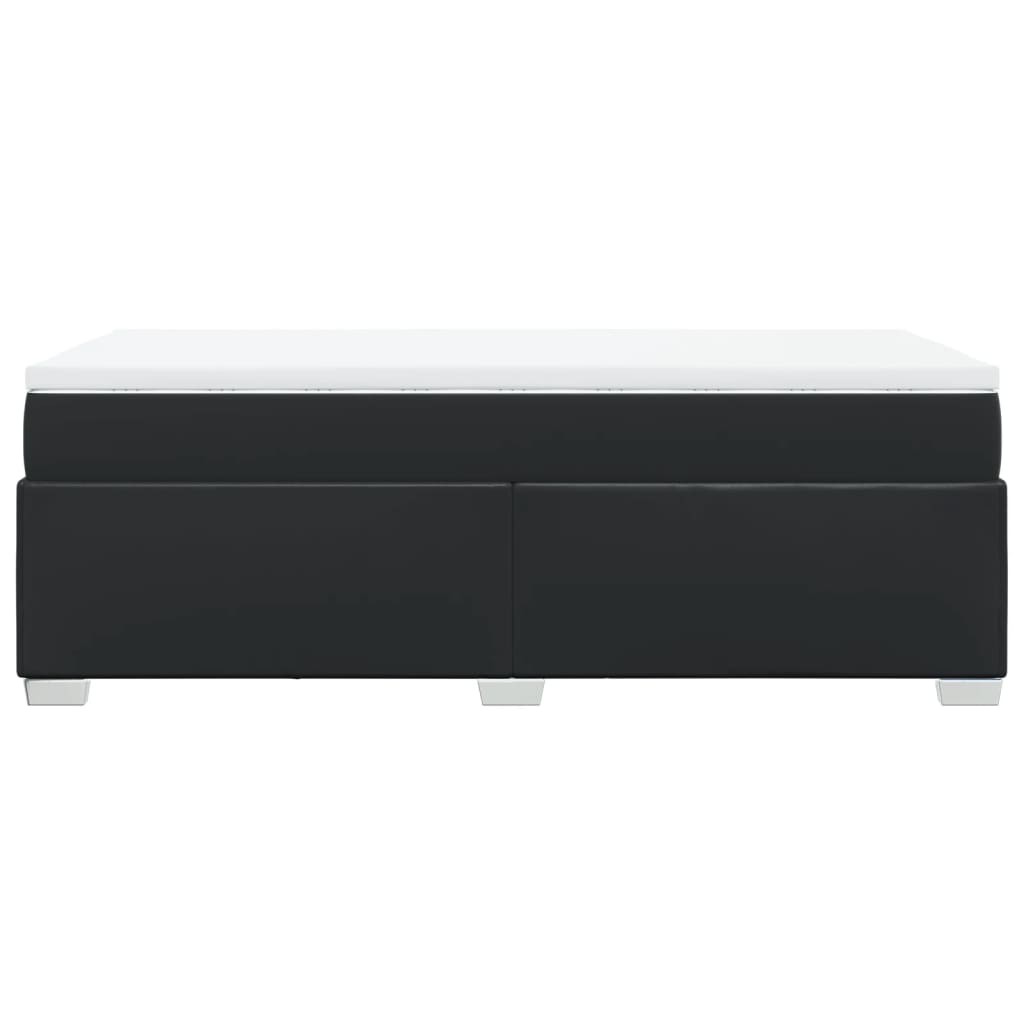 Boxspringbett mit Matratze Schwarz 80x200 cm Kunstleder