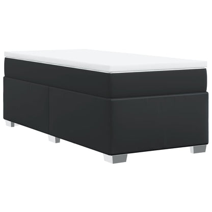 Boxspringbett mit Matratze Schwarz 90x190 cm Kunstleder
