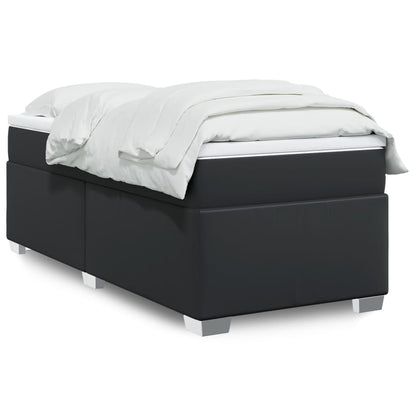 Boxspringbett mit Matratze Schwarz 90x190 cm Kunstleder