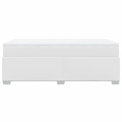 Boxspringbett mit Matratze Weiß 90x190 cm Kunstleder