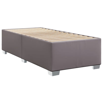 Boxspringbett mit Matratze Grau 90x190 cm Kunstleder