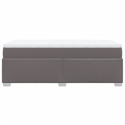 Boxspringbett mit Matratze Grau 90x190 cm Kunstleder