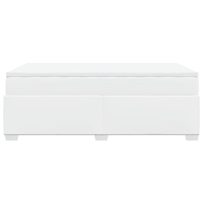 Boxspringbett mit Matratze Weiß 120x200 cm Kunstleder