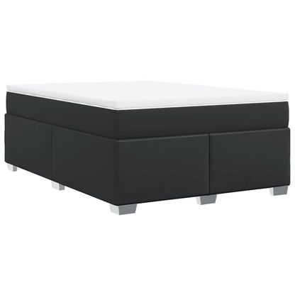 Boxspringbett mit Matratze Schwarz 140x190 cm Kunstleder