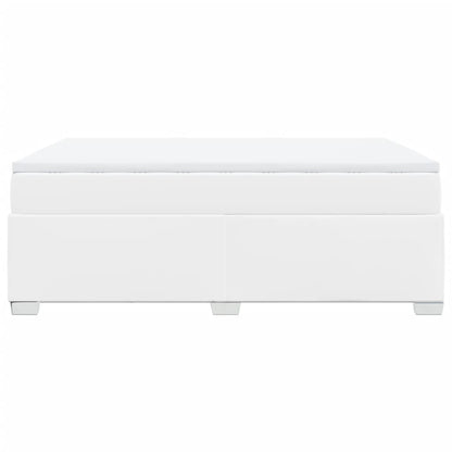 Boxspringbett mit Matratze Weiß 140x190 cm Kunstleder