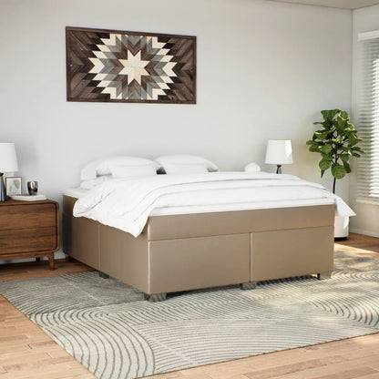 Boxspringbett Matratze Cappuccino-Braun 180x200 cm Kunstleder