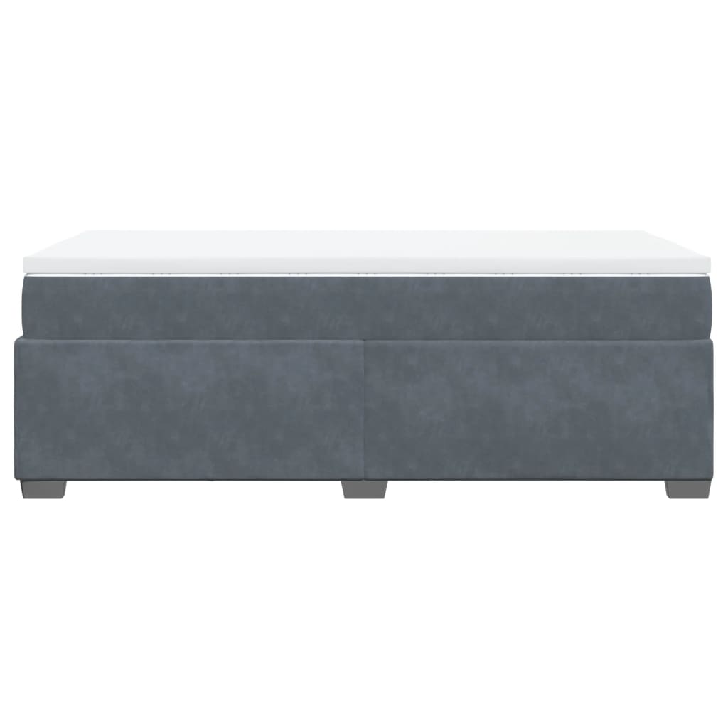 Boxspringbett mit Matratze Dunkelgrau 80x200 cm Samt