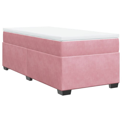 Boxspringbett mit Matratze Rosa 80x200 cm Samt