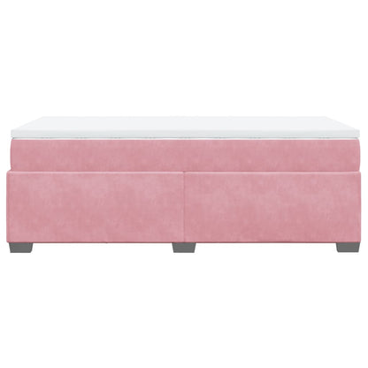 Boxspringbett mit Matratze Rosa 80x200 cm Samt