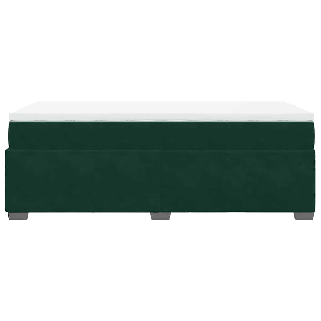 Boxspringbett mit Matratze Dunkelgrün 90x190 cm Samt