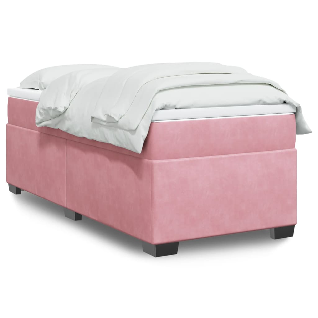 Boxspringbett mit Matratze Rosa 90x190 cm Samt