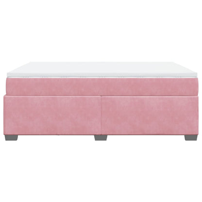 Boxspringbett mit Matratze Rosa 140x190 cm Samt