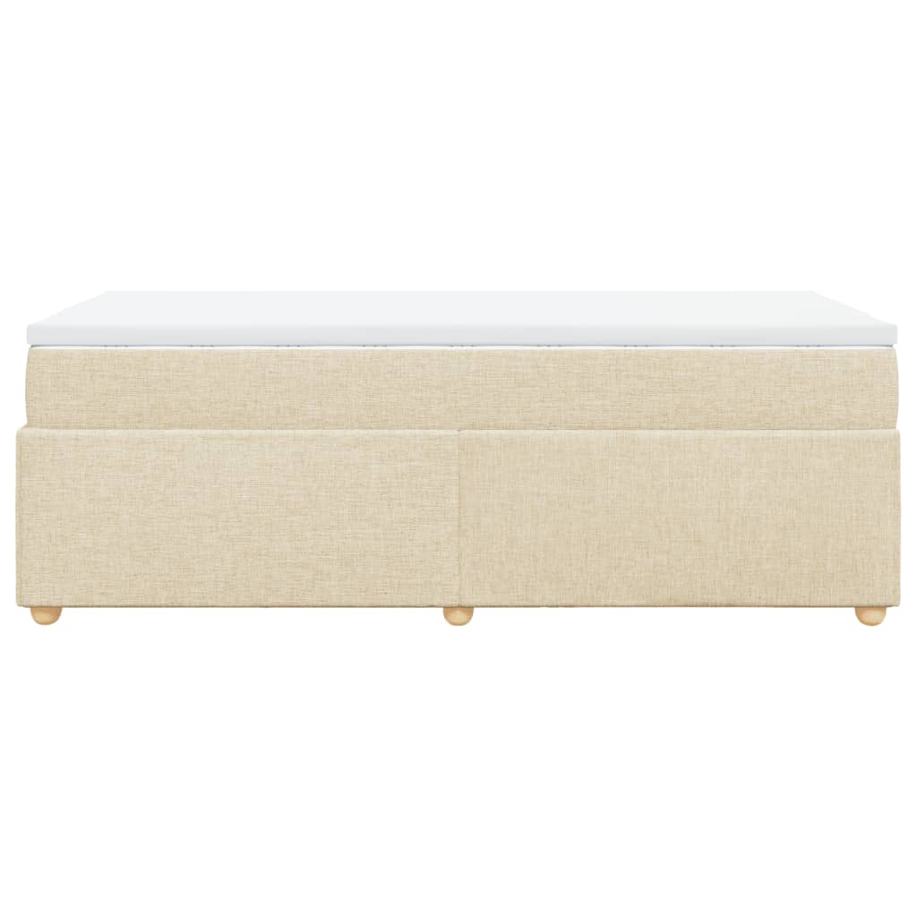 Boxspringbett mit Matratze Creme 90x190 cm Stoff
