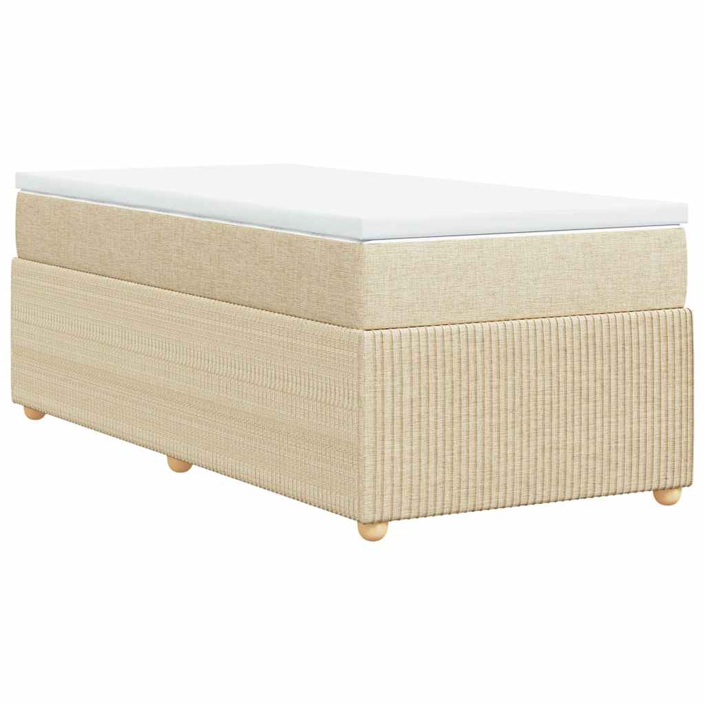 Boxspringbett mit Matratze Creme 80x200 cm Stoff
