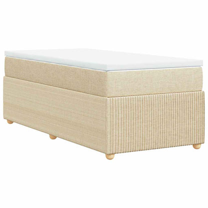 Boxspringbett mit Matratze Creme 80x200 cm Stoff