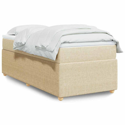 Boxspringbett mit Matratze Creme 90x190 cm Stoff