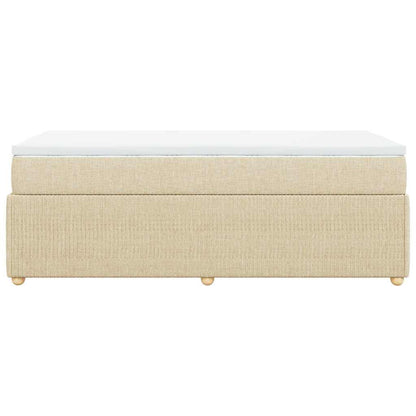 Boxspringbett mit Matratze Creme 90x200 cm Stoff