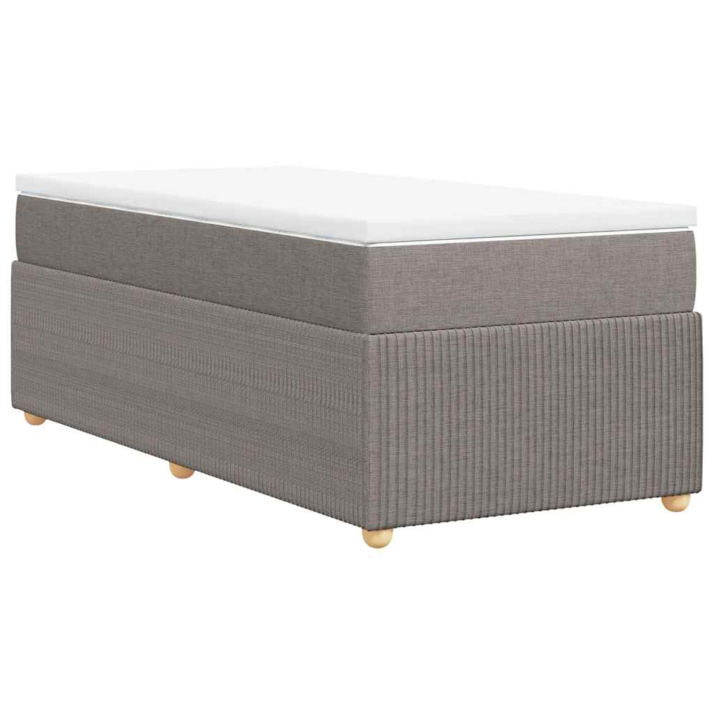 Boxspringbett mit Matratze Taupe 100x200 cm Stoff