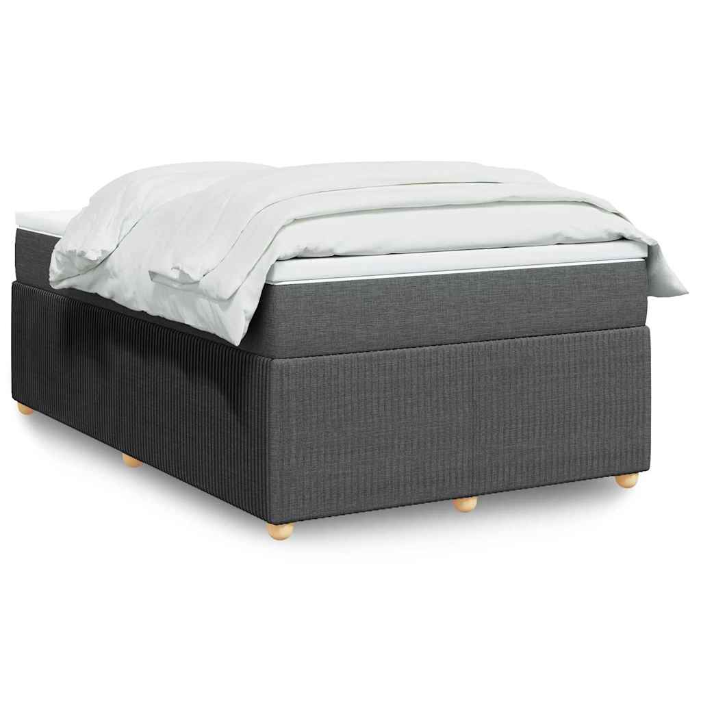 Boxspringbett mit Matratze Dunkelgrau 120x190 cm Stoff