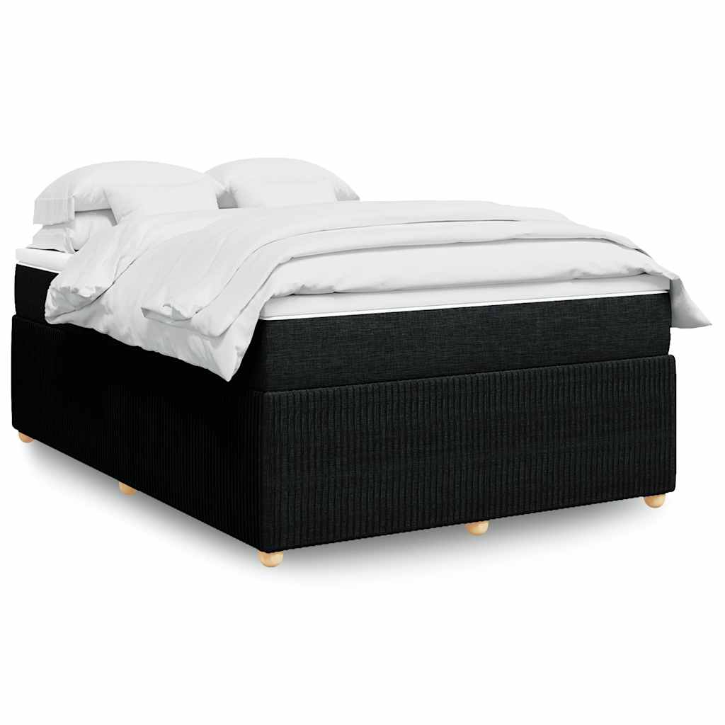 Boxspringbett mit Matratze Schwarz 140x190 cm Stoff
