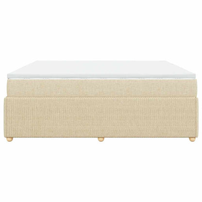 Boxspringbett mit Matratze Creme 180x200 cm Stoff