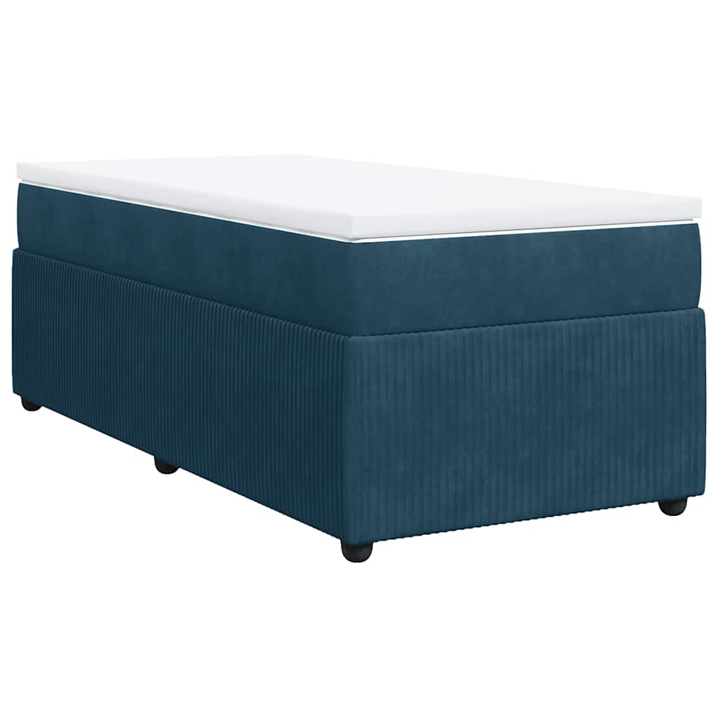 Boxspringbett mit Matratze Dunkelblau 90x190 cm Samt
