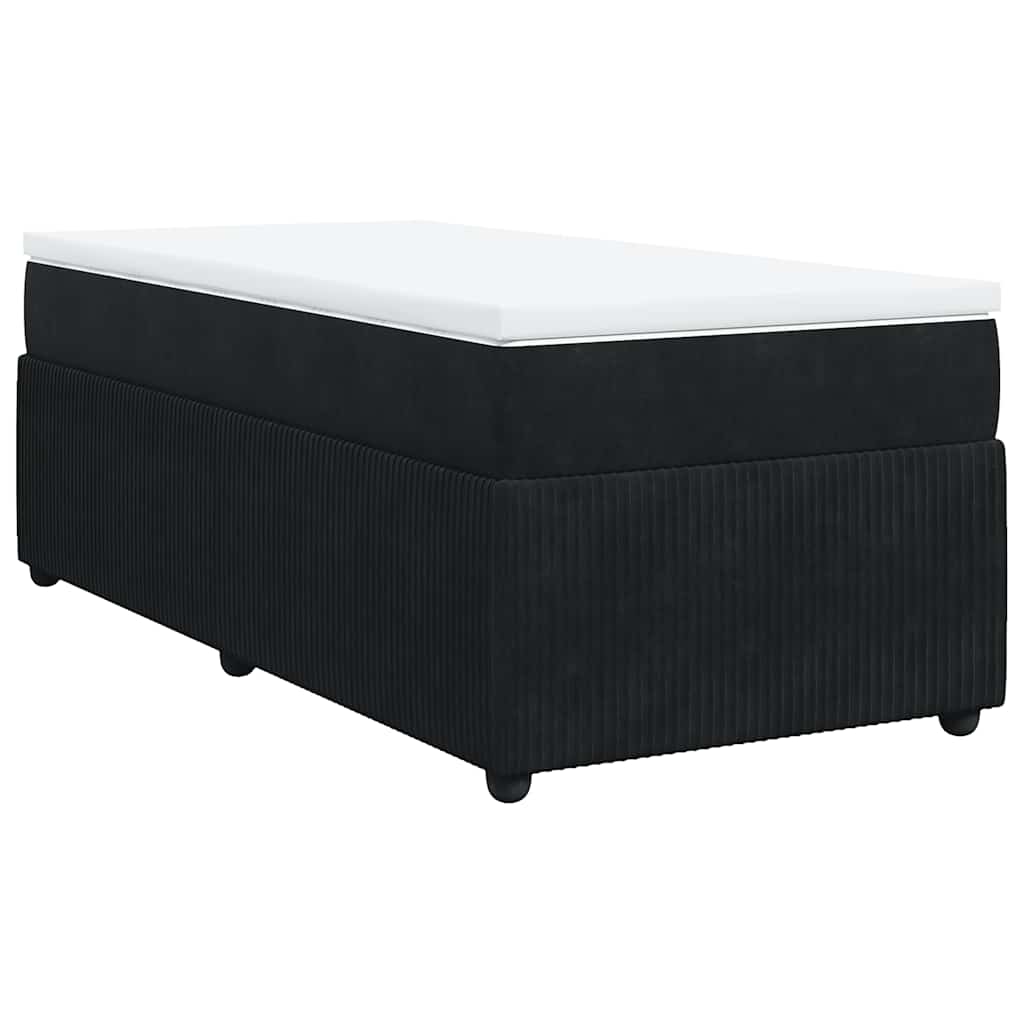 Boxspringbett mit Matratze Schwarz 100x200 cm Samt